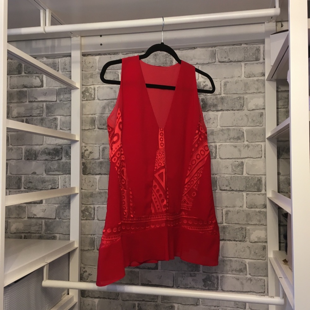 Just Cavalli Red Sleeveless Top